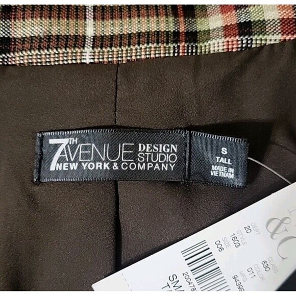 7th Avenue Design Studio Plaid Blazer Jacket S Tall Academia Fall Preppy New $89 - Picture 2 of 8